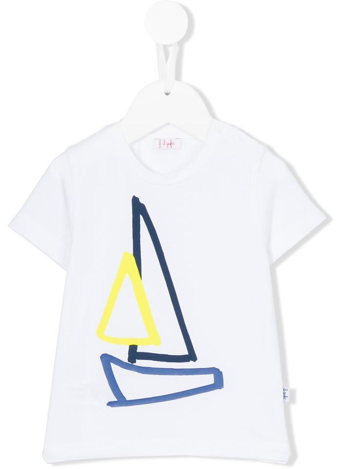 Il Gufo - Sail Boat Print T-shirt - Kids - Cotton/spandex/elastane - 18 Mth, White