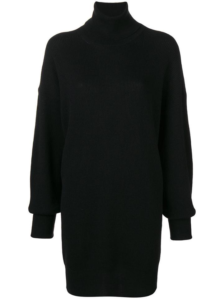 Maison Margiela Elbow Patch Turtleneck Sweater Dress - Black