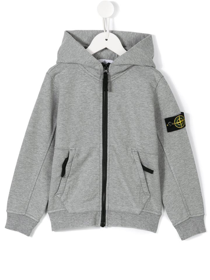 Stone Island Kids Zip-up Hoodie, Toddler Boy's, Size: 2 Yrs, Grey