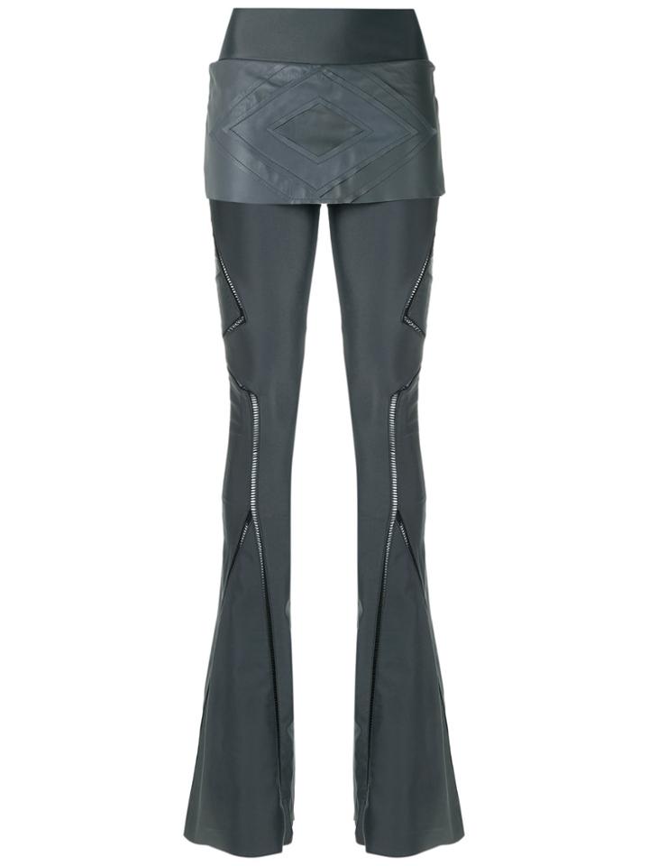 Andrea Bogosian Flared Panelled Trousers - Grey