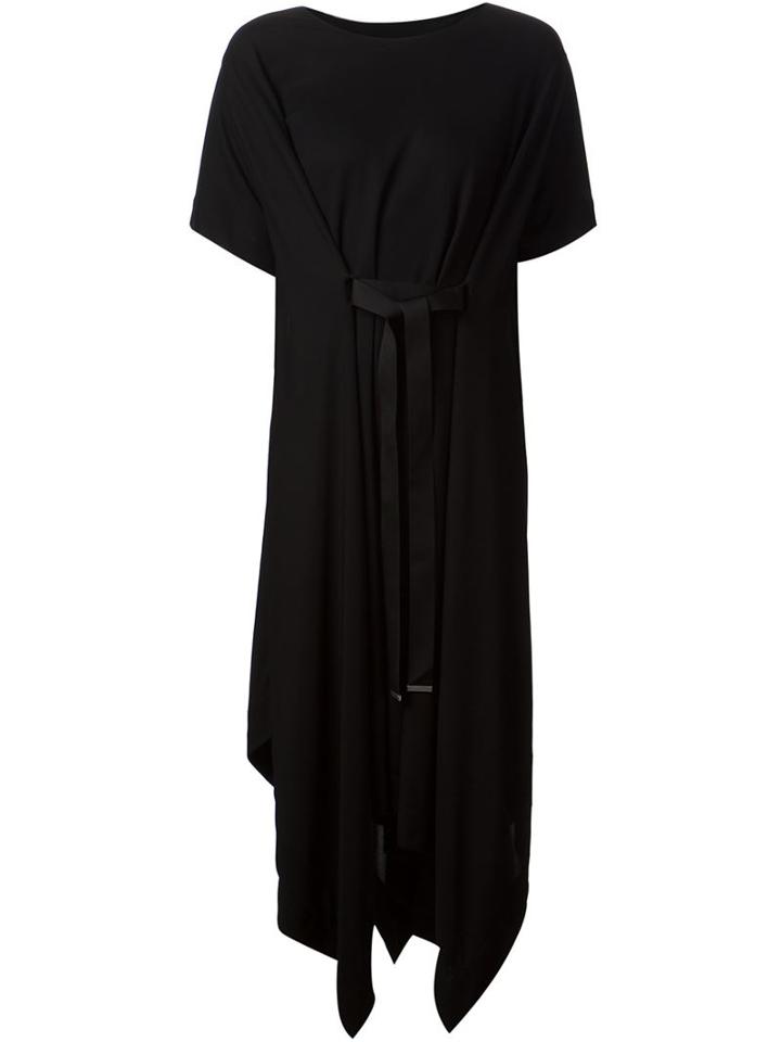 Maison Margiela Tie Fastening Flowing Dress, Women's, Size: 40, Black, Polyamide/viscose