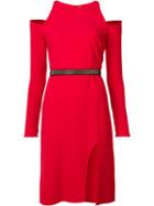Halston Heritage Cold-shoulder Dress, Women's, Size: 2, Red, Polyester/spandex/elastane