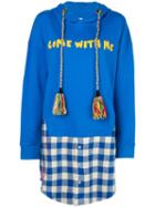 Mira Mikati Oversized Come With Me Hoodie - Blue