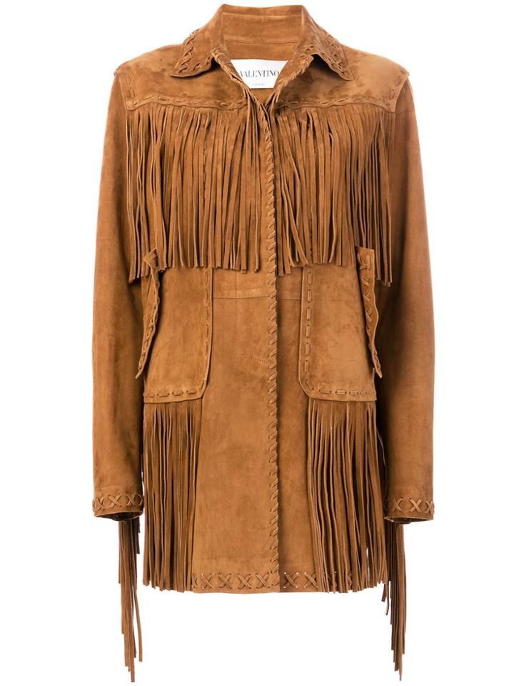Valentino Fringed Jacket - Brown