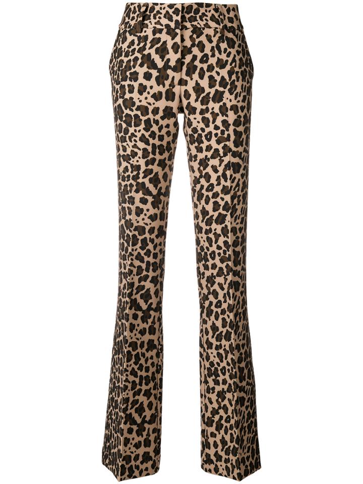 P.a.r.o.s.h. Printed Flare Leg Trousers - Brown