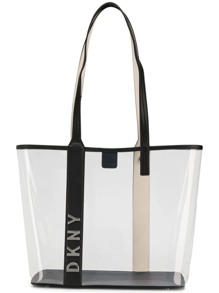 Dkny Clear Logo Tote - White