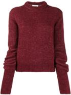 Chloé Ruched Sleeve Flecked Jumper - Red