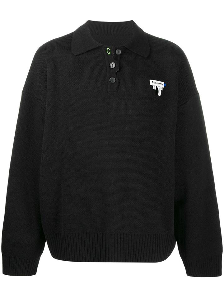 Ader Error Button Down Sweater - Black