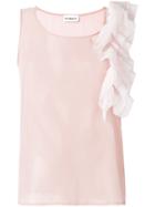 Ainea Ruffle Trim Blouse - Pink & Purple