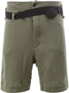 Ann Demeulemeester Jersey Belt Shorts, Men's, Size: Small, Green, Cotton