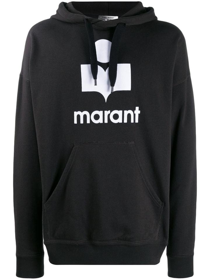 Isabel Marant Oversized Logo Print Hoodie - Black