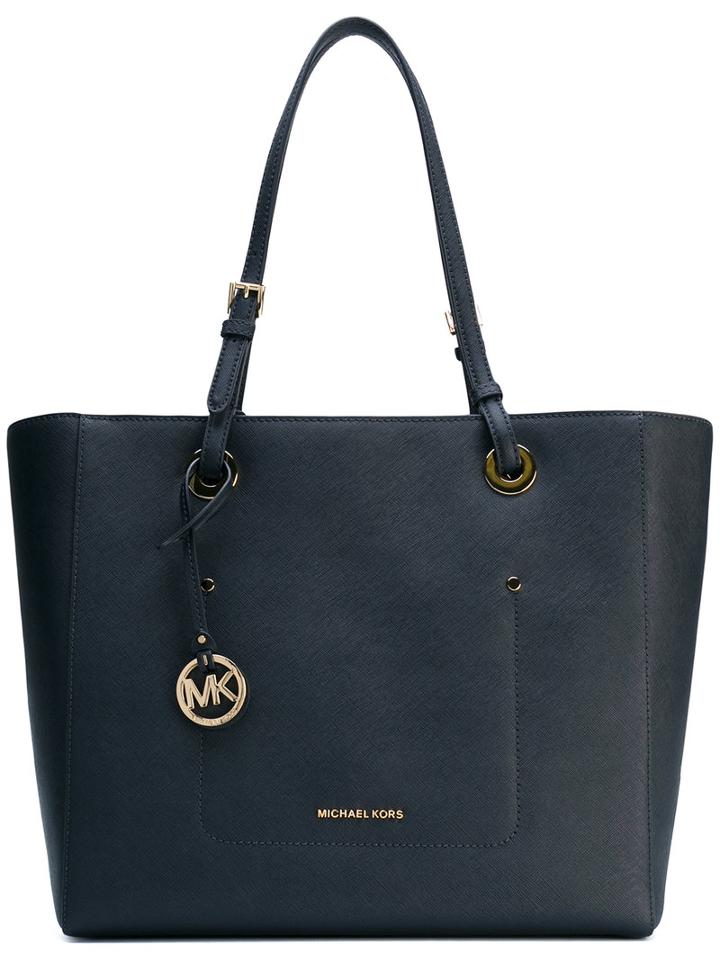 Michael Michael Kors - Logo Stamp Shopping Bag - Women - Leather - One Size, Blue, Leather