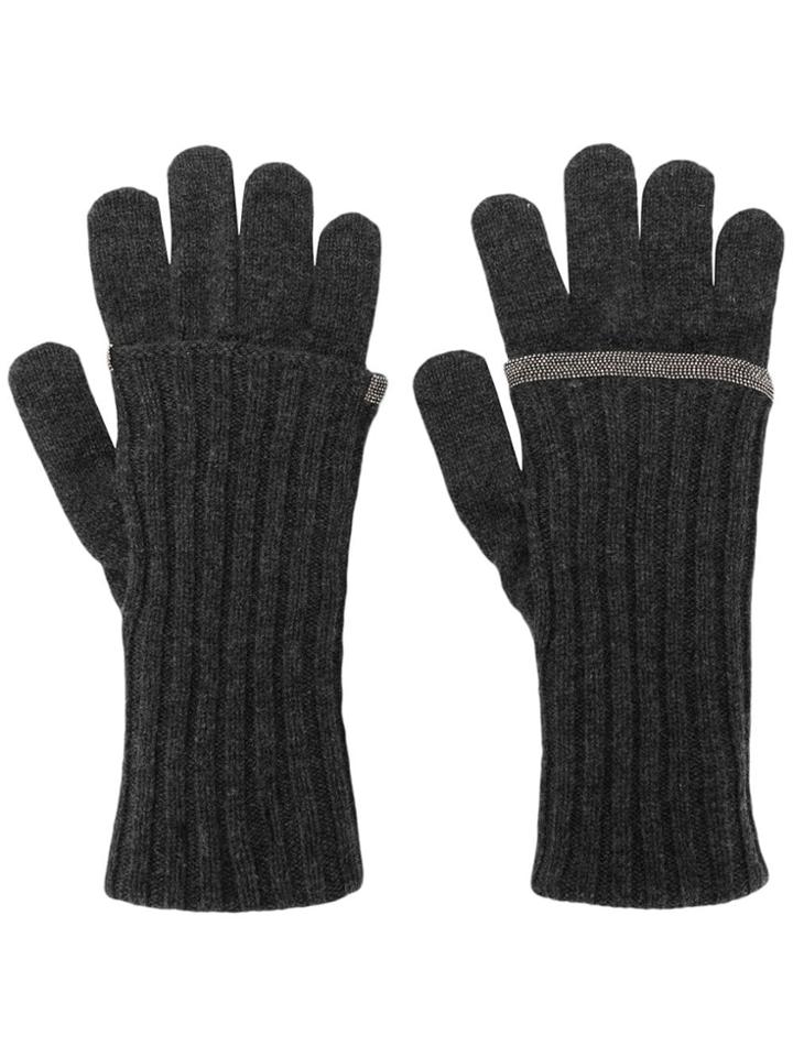 Fabiana Filippi Bead Detail Gloves - Grey
