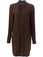 A.f.vandevorst 152 Decoration Shirt Dress, Women's, Size: 42, Brown, Silk/lyocell