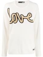 Love Moschino Love Embroidered Sweater - White