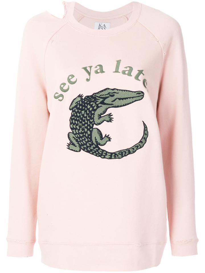 Zoe Karssen Aligator Sweatshirt - Pink & Purple
