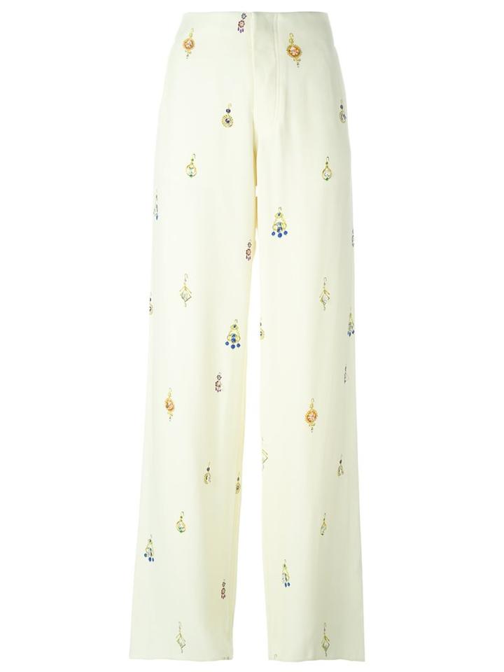 Victoria Beckham Draped Embellished Trousers