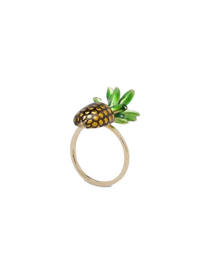 Miu Miu Embellished Pineapple Ring - Yellow & Orange