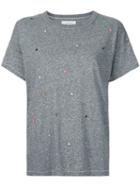 The Great - The Boxy Embroidered T-shirt - Women - Cotton/polyester/rayon - 2, Grey, Cotton/polyester/rayon