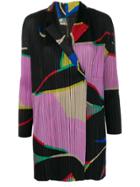 Pleats Please Issey Miyake Geometric Print Plissé Shirt - Black