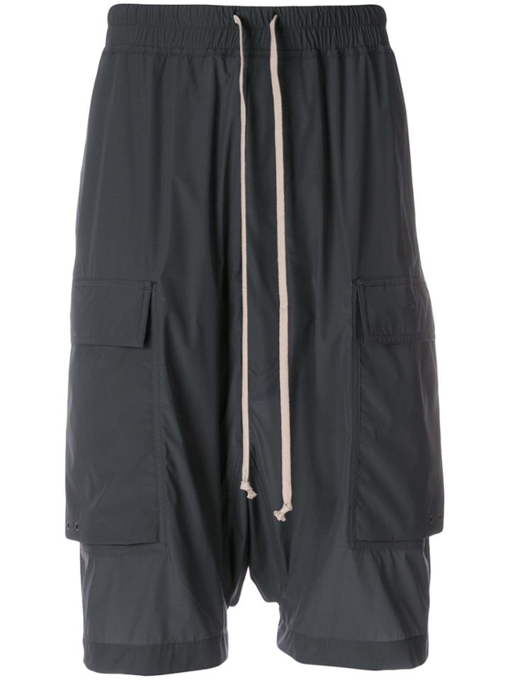 Rick Owens Drawstring Cargo Shorts - Grey