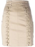 Balmain Lace Fastening Detail Mini Skirt