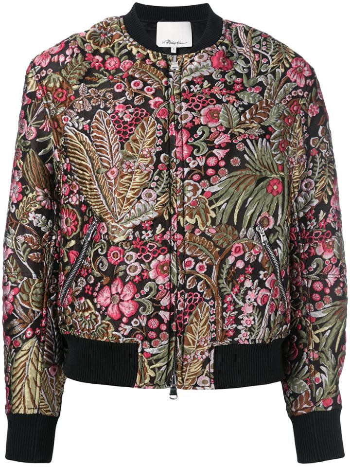 3.1 Phillip Lim Floral Cropped Bomber Jacket - Multicolour