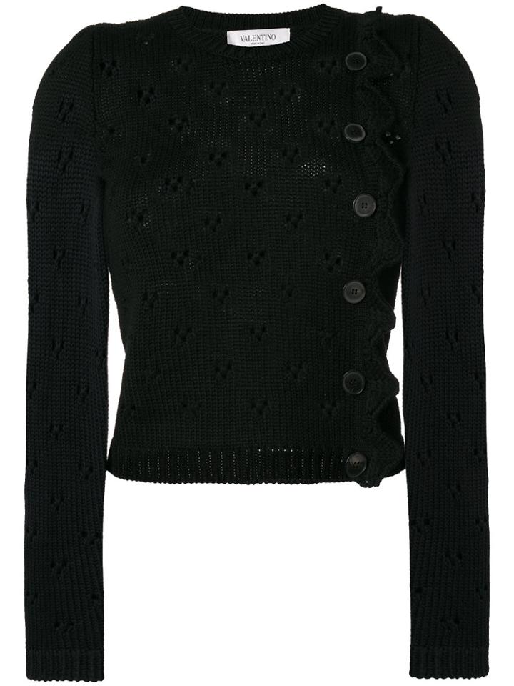 Valentino Perforated Jumper - Black
