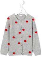Il Gufo Pompom Cardigan, Girl's, Size: 10 Yrs, Grey