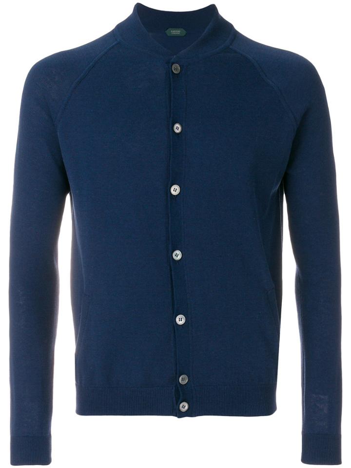 Zanone Lightweight Shawl Collar Jacket - Blue