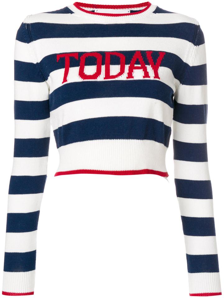 Alberta Ferretti Today Stripe Cropped Sweater - Blue
