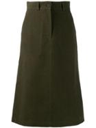 Aspesi High-waisted Flared Skirt - Green