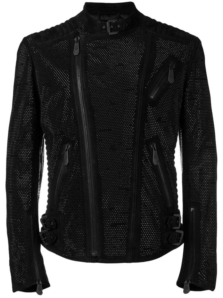 Philipp Plein Embellished Biker Jacket - Black