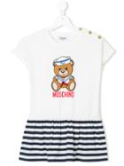 Moschino Kids Bear Print Ruffled T-shirt - White