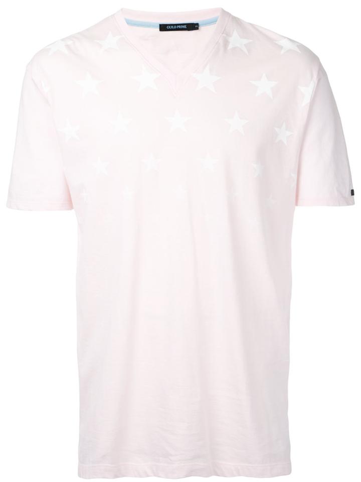 Guild Prime - Stars Print T-shirt - Men - Cotton - 3, Pink/purple, Cotton