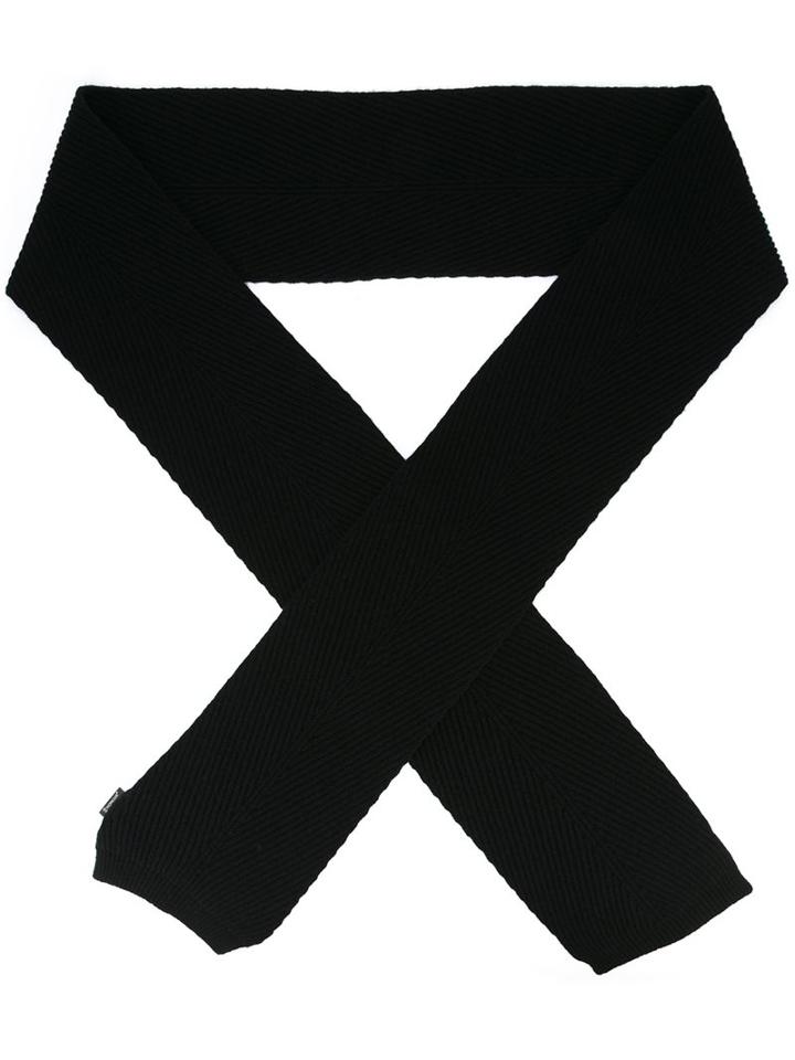 Moncler Ribbed Scarf, Women's, Black, Cashmere/wool