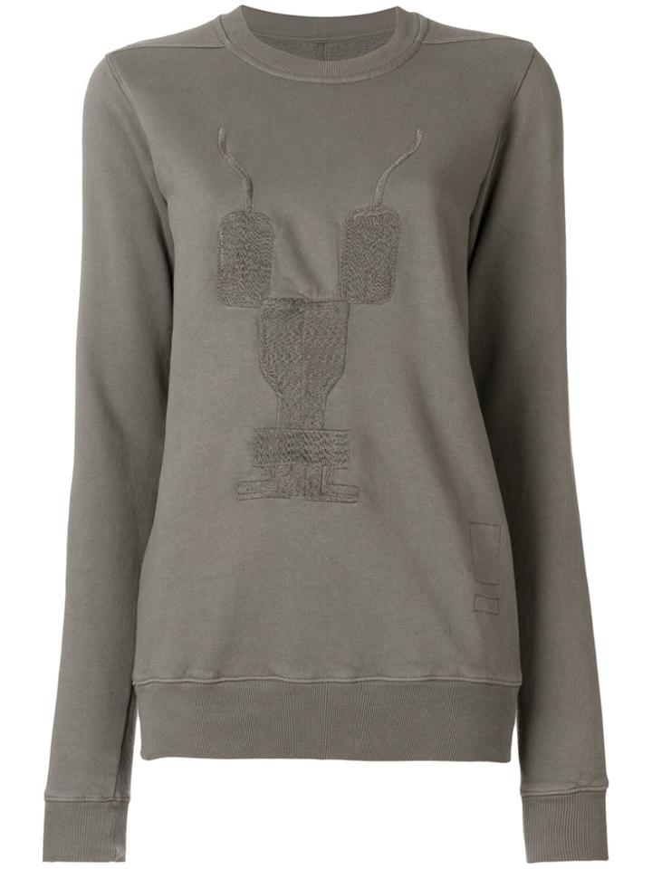 Rick Owens Drkshdw Embroidered Motif Sweatshirt - Brown