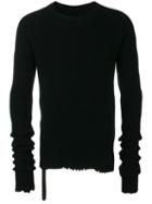 Unravel Project Distressed Knit Sweater - Black