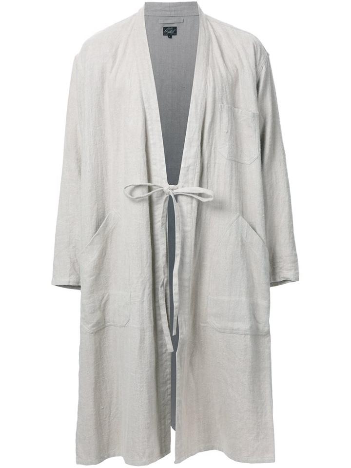 Gold 'herringbone Engineer' Coat, Men's, Size: Large, White, Linen/flax