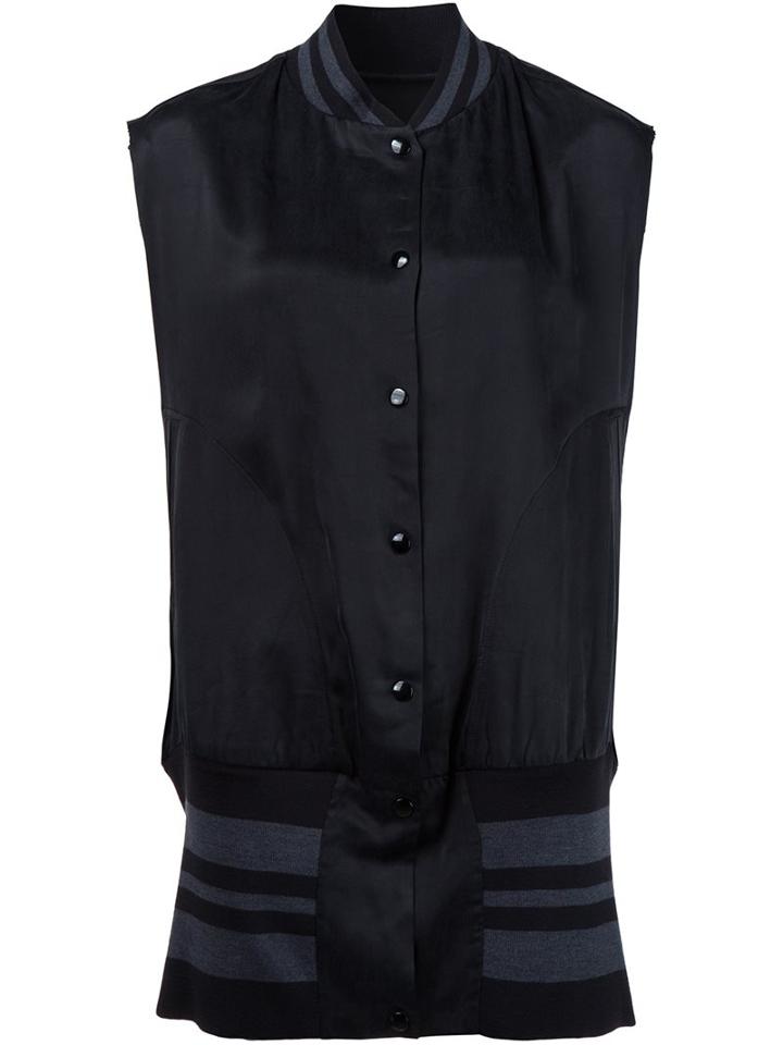 Mm6 Maison Margiela Varsity Vest, Women's, Size: 38, Black, Cotton/acetate/cupro/wool