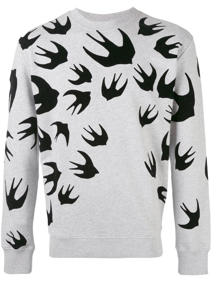 Mcq Alexander Mcqueen - Swallow Print Sweatshirt - Men - Cotton/polyester - Xs, Grey, Cotton/polyester
