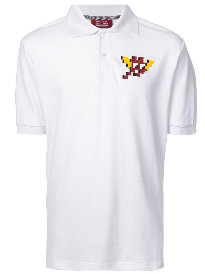 Mostly Heard Rarely Seen 8-bit Flying Bat Polo Shirt - White