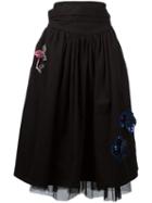 Marc Jacobs Embroidered Tulle Skirt, Women's, Size: 0, Black, Cotton