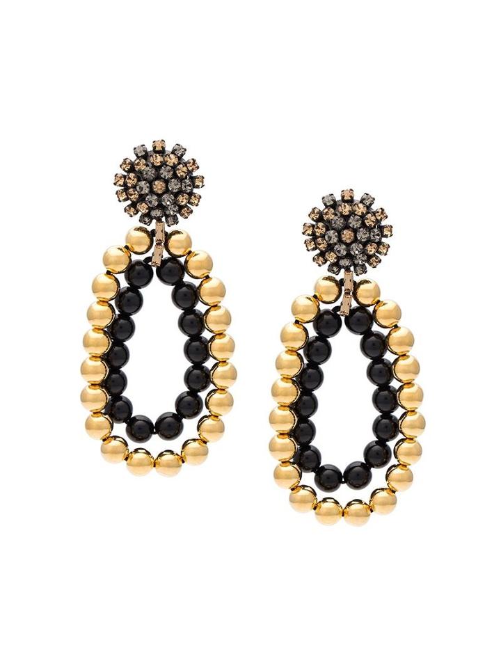 Marni Beaded Strass Clip-on Earrings, Women's, Yellow/orange