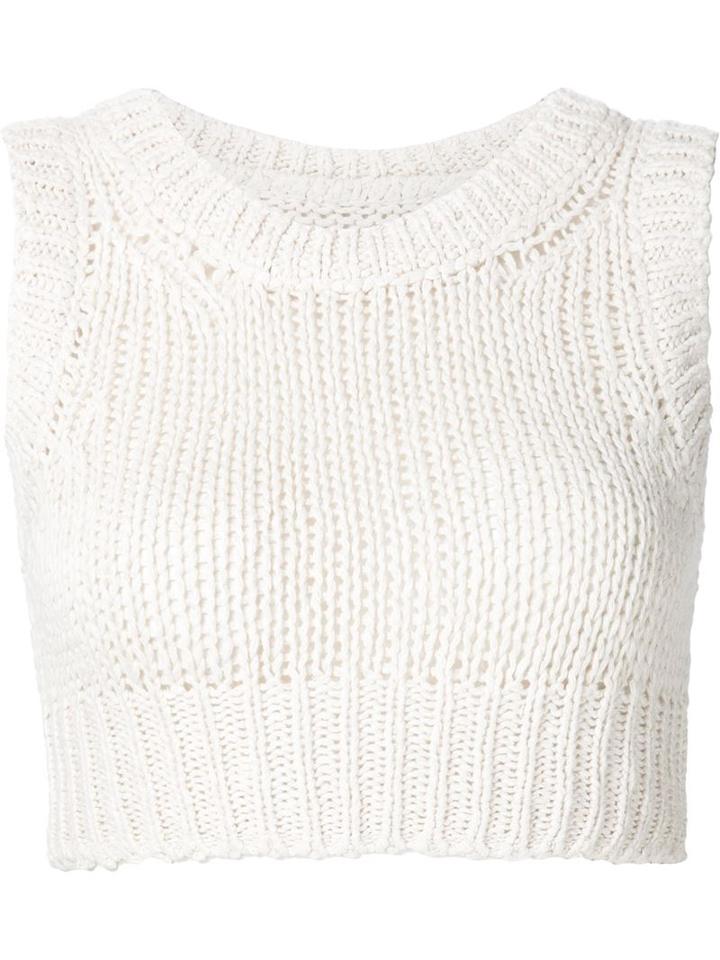 Mm6 Maison Margiela Cropped Knit Top