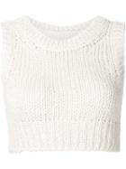 Mm6 Maison Margiela Cropped Knit Top