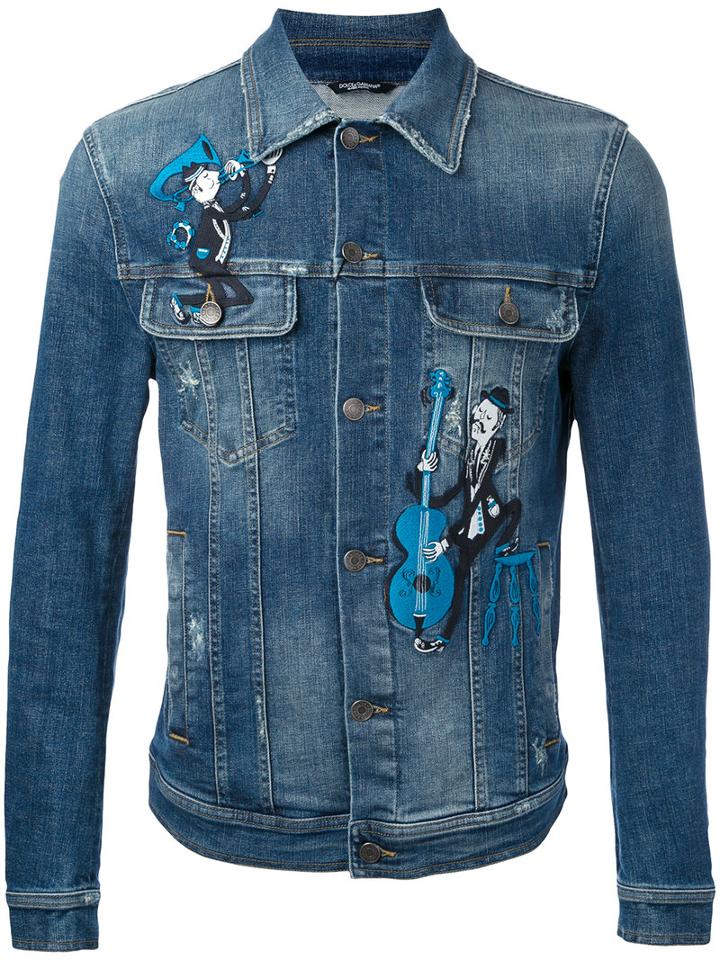 Dolce & Gabbana - Embroidered Denim Jacket - Men - Cotton/polyester/spandex/elastane - 46, Blue, Cotton/polyester/spandex/elastane
