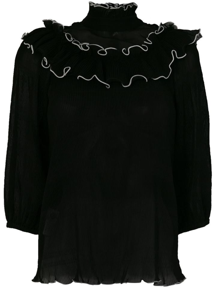 Ganni Ruffled Blouse - Black