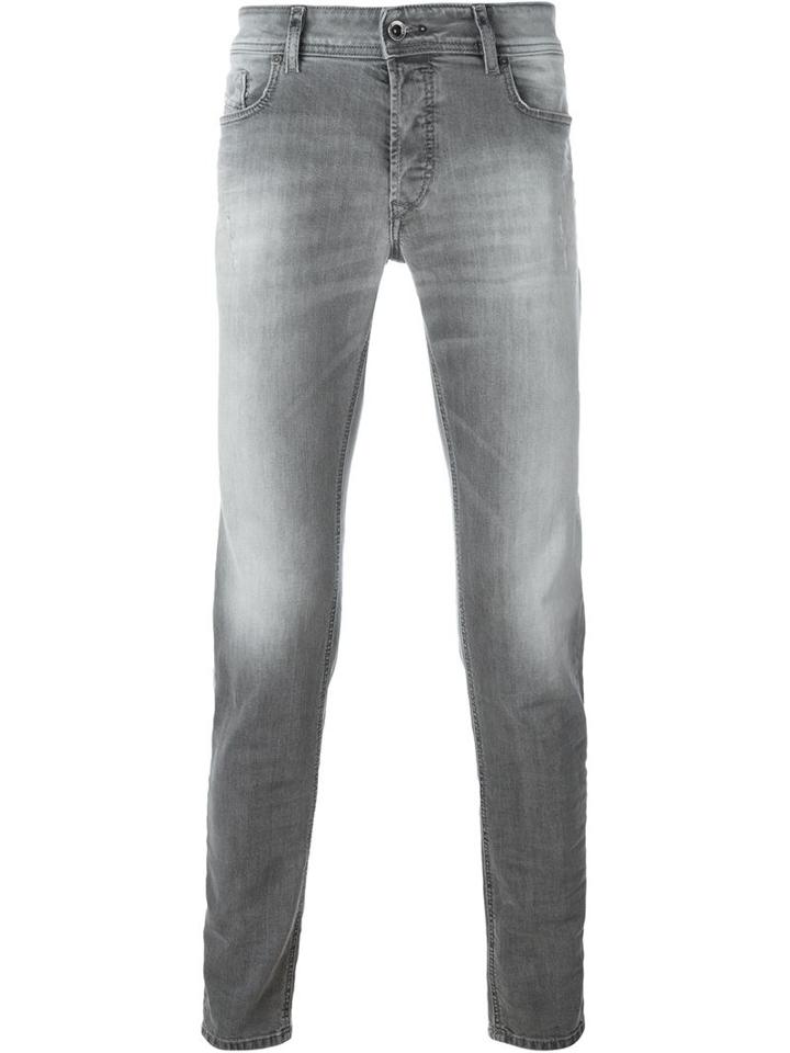 Diesel Slim Fit Jeans, Men's, Size: 36/32, Grey, Cotton/spandex/elastane