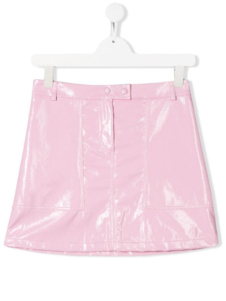 Alberta Ferretti Kids Teen Patent Effect Mini Skirt - Pink